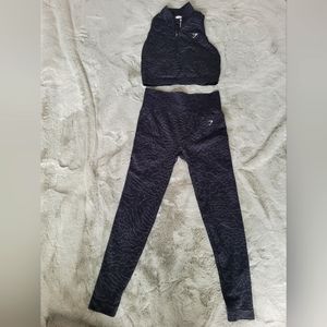 Gymshark Black Animal Seamless Set, Size L